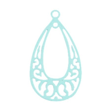 Metalen Bohemian hanger druppelvorm Light turquoise